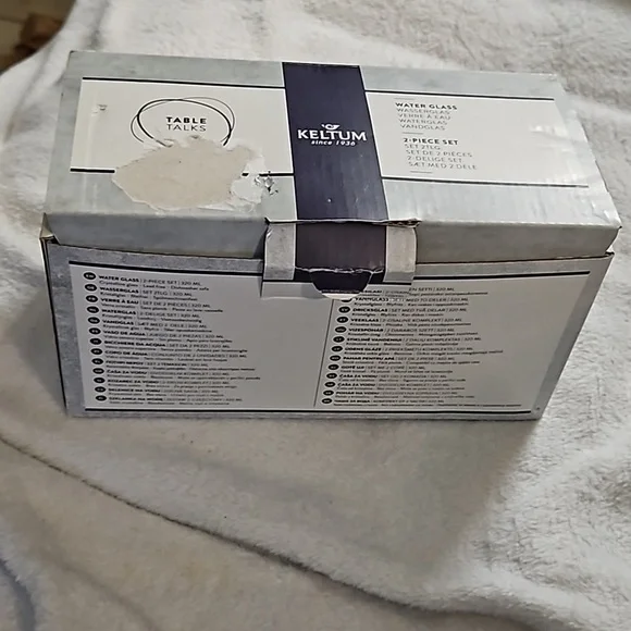 Keltum Table Talks Water Crystalline Glass 2-Piece Set Lead Free Dishwasher Safe - Picture 15 of 15